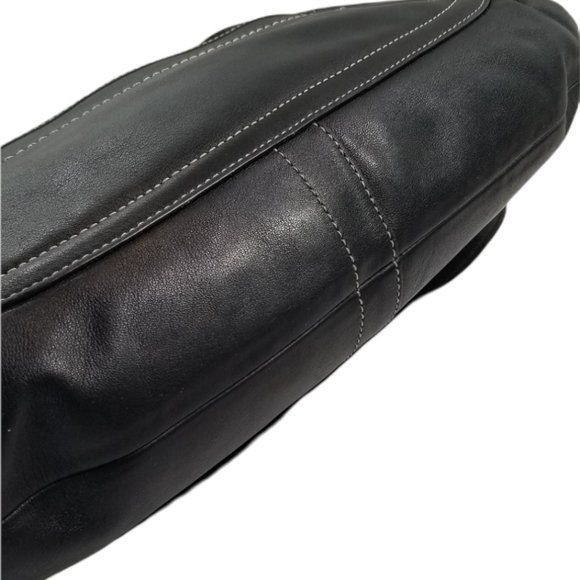 Coach Turnlock Legacy Brushe Black Leather Shoulder Bag - Picture 6 of 7